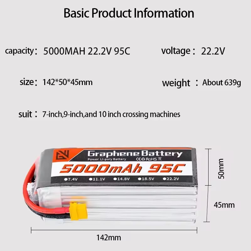 Batteria Lipo 6S 5000mAh XT60  - 6S Lipo Battery 22.2V 5000Mah recensione e prezzo